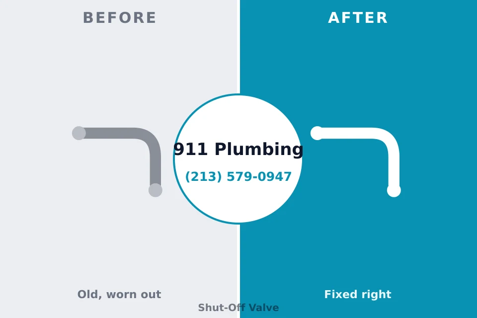 Before and after: plumbing repair Hauppauge, NY